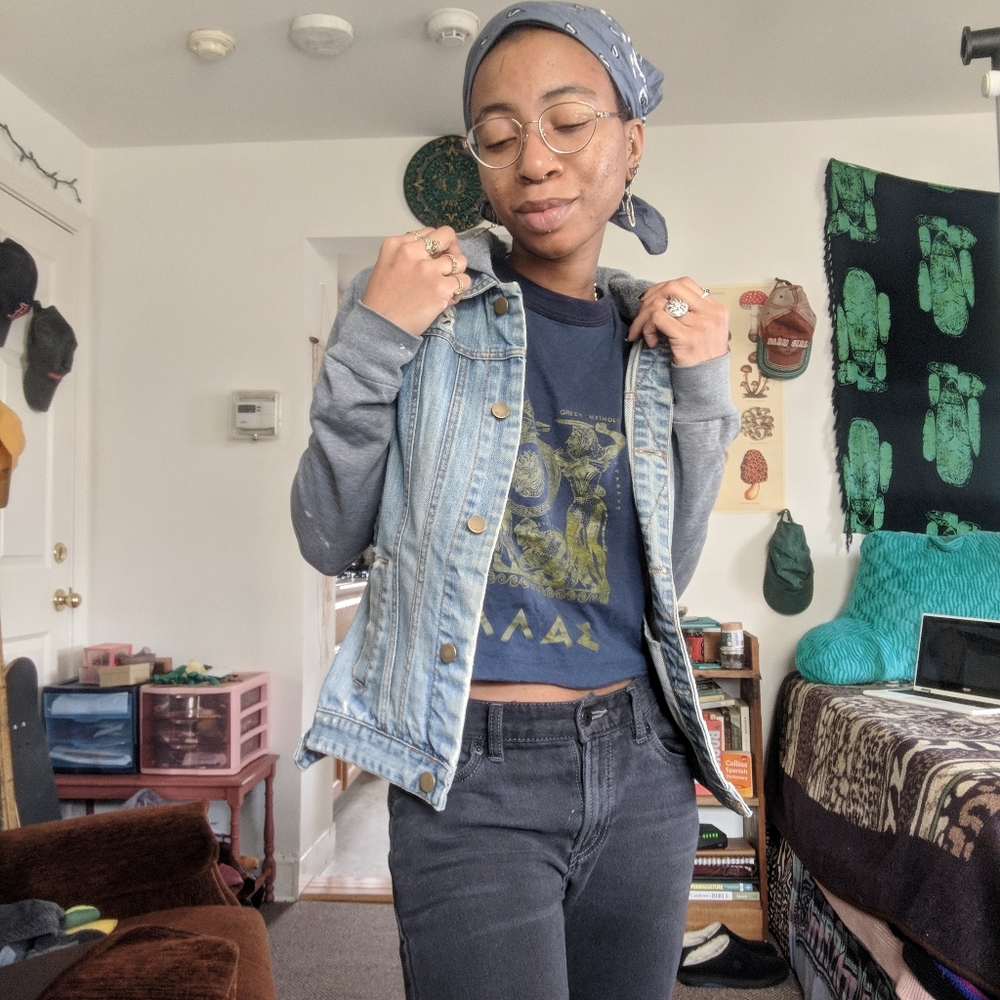 distressed jean jacket